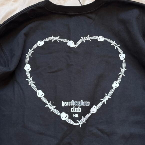 Heartbreakers club crewneck sweatshirt black sz XL  goth skater streetwear - Picture 3 of 7